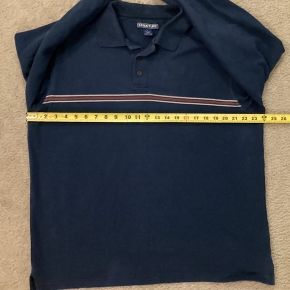Structure Men’s Large Long Sleeve Striped Polo - Picture 5 of 6